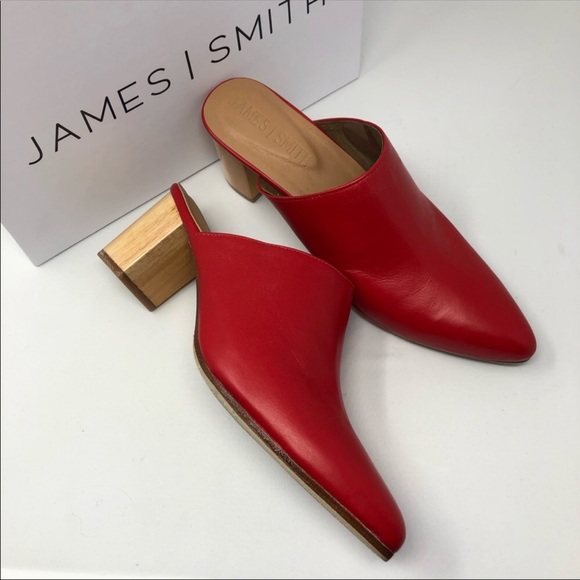 James Smith Shoes - James Smith Red Leather Mules Size 10